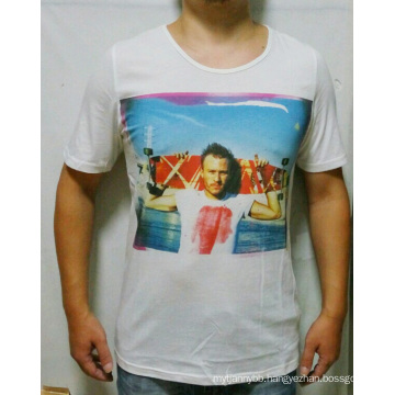 Custom Cotton Wholesale Fashion White Digital Printing Men T-Shirt